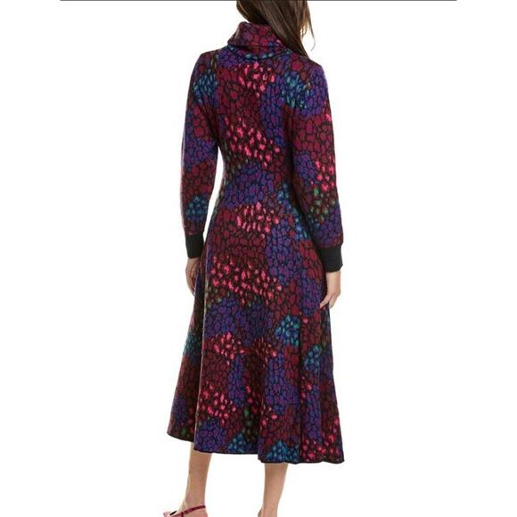 $275 Farm Rio Leopard Mix Sweater Dress - Picture 8 of 9